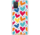 Funda compatible con Samsung Galaxy A71 - Corazones color
