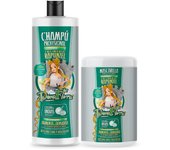 Pack Dona Flora Rapunzel Total: Champú 1000ml + Mascarilla Capilar 1000ml - Crecimiento para Todos los Tipos de Cabello con Vitaminas, Biotina y Extracto de Castaño de Indias - Vendido por Beauty World Distributor