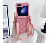 Crossbody Leather Phone Case for Samsung Galaxy Z Flip 6 5 4 3 Flip6 Flip5 Flip4 Flip3 Wallet with Card Holder Protective Cover