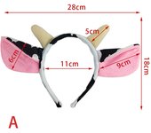 1PC Creative Cow Milk Horn Ear Headband Animal Cosplay Costume Hair Band Party Props