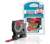 Dymo D1 Cinta de Etiquetado Resistente para Labelmanager, Impresión en Blanco y Fondo Rojo, 12 Mm X 3 M