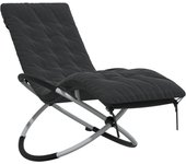 vidaXL Tumbona geométrica de jardín acero Negro y gris, Crema, Taupé Sillas de Exterior Ideal para jardín, playa, piscina, terraza Tumbona Piscina Tumbonas Playa Tumbonas Jardín Exterior