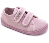 Zapatillas niña Zapy modelo Poniente color nude calzado respetuoso barefoot muy comodas y super flexibles lonetas Zapyflex con cierre de doble tira adherente made in Spain