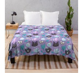 Black Cat Soft Throw Blanket Microplush Warm Blankets Lightweight Tufted Fuzzy Flannel Fleece Throws Blanket for Bed Sofa Couch