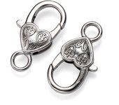 5/10pcs/lot 27x14mm Gold Silver Plated Rhodium Heart Shaped Lobster Clasp Hooks for Necklace&Bracelet Chain DIY Jewelry Making