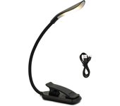 USB Rechargeable Clip-On Book Light 3 Color Book Lamp Adjustable Brightness Reading Lamp for Kids Sleep Aid Lights for Kindle