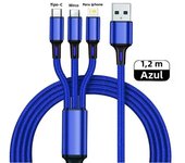 3 in1 Charging Cable Multi Usb Port Multiple Usb Charging Cord Type C Micro Charger Mobile Phone Wire For iPhone 14 13 12 Xiaomi