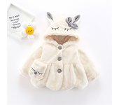 6 12 18 24 36 Months Baby Plush Jacket Cute Rabbit Ears Christmas Princess Girls Coat Keep Warm Hooded Outerwear Kids Clothes