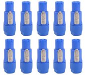 10pcs/lot Nac3fca Speakon Plug 3 Pin Male Powercon Connector 20a 250v Ac Power Plug Connector Blue