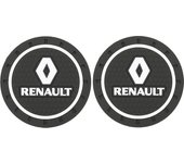 2PCS Car Coasters Water Cup Slots Non-Slip Mat Waterproof Cup Pad For Renault RS Koleos Captur Kadjar Megane Clio Twingo Scenic