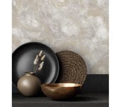 Muestra DIN A4 de Papel pintado vinílico efecto estuco gris en relieve con vetas metalizadas - Neptune Stone Texture 676357 de GAULAN