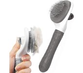 Pipel para perros y Gatos, peine de ASEO, Pipillos pulidores con Mango suave, herrienta de ASEO para mascotas, Pipel masajeador para perros y Gatos (GRIs)
