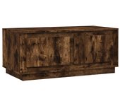vidaXL Mesa de centro madera contrachapada 102x50x44 cm Blanco, Negro, Blanco brillante Mesita de Salón o Comedor o Auxiliar Mesa de Café Meuble Salón