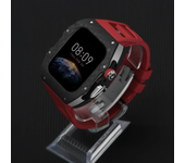 Luxury Carbon Fiber Case for Apple Watch S10 42mm 46mm Bezel Rubber Strap Modification Kit Iwatch Series 10 46mm 42mm