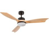 Ventilador de Techo con Luz LED Silencioso 3 Aspas 56W de Potencia | Modelo Nueva York Blanco de Dayron | Ventilador de Techo con Mando a Distancia y 6 Velocidades Controlables