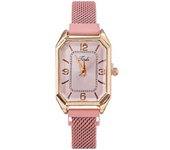 Reloj para mujer con numeración, correa magnética cuadrada, movimiento de cuarzo, un reloj práctico y moderno para la mujer
