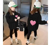 Kawaii Cat Print Girls Jackets Cartoon Spring Autumn Kids Zipper Jacket Hooded Sport Outerwear Girls Hoody Pocket Sweatshirt