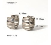 Encanto Pendientes de acero de titanio brillantes, preciosos pendientes Huggie de aro de acero inoxidable, joyería brillante de moda de Color dorado ostentoso