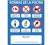 Normaluz Señal Normas Piscina con Socorrista - 50x40 Cm - Seguridad en la Piscina