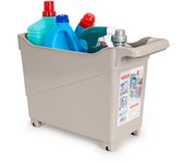 Plastic Forte - Cesta Organizadora con Ruedas Nº 3. Ideal Bajo Fregadero. Marrón
