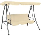 vidaXL Banco Columpio Exterior Dosel Acero 192x118x175 cm Balancín Color Antracita,  Blanco,  Marrón