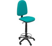 Piqueras Y Crespo Taburete Ergonómico Regulable en Altura con Aro Reposapiés Cromado BALI Turquesa
