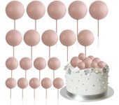 20 Pcs Ball Cake Topper Decorations Mini Balloons Cake Topper Sticks Orange Balls for Wedding Birthday Aniversary Cake Decoratio