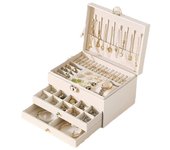 Ice Velvet - Escaparate de joyería with 8 Ganchos para Collares, joyero apilable with TAPA DE Cristal with cerradura