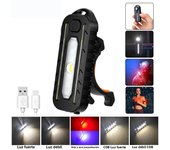 Red&Blue LED Strobe Warning Light Police Shoulder Clip Flashlight Outdoor Running Light USB Rechargeable Safety Helmet Work Lamp