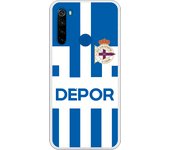 Funda original compatible con Xiaomi Redmi Note 8T - RC Deportivo camiseta rayas blanquiazul