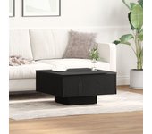Mesa de café vidaXL negra de roble 60x60x31,5 cm de madera ingenierizada