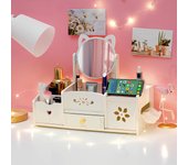 Organizador de Maquillaje Multifunctional,Organizador de Cosméticos,Organizadores de Maquillaje con cajones,Organizador de Maquillaje con Espejos,Almacenamiento de Maquillaje,para tocador, Dormitorio