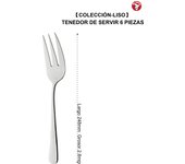Mr.Spoon Serie Liso Cuchara y Tenedor de servir 2, 6 o 12 piezas,Acero inoxidable 18/0,Plateado,Económico y funcional,Cuchara y Tenedor de servir largo 248mm,Mango monobloque,Apto para lavavajillas,Empaque ecológico. Ideal para casa,hotel,restaurante