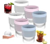 Molde para bolas de hielo apilables de grado alimenticio, de fusión lenta, para hacer tú mismo, para cócteles y whisky, Beyond Draw, esferas de hielo grandes de 6,35 cm, molde apilable para cubitos de hielo redondos (6 unidades)