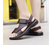 Summer Outdoor Sandals for Men Casual Sport Slippers PU Leather Non-slip Breathable Roman Shoes Beach Flip-Flop Garden Shoes