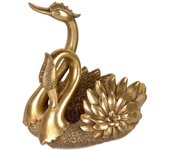 Centro 2 cisnes 27cm dorado vela  Material: Resina Medidas (Ancho*Alto*Fondo): 26.5*27.5*19Presume de casa