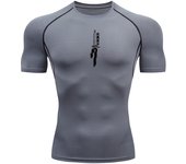 Anime Graphic Compression Shirts for Men Athletic Quick Dry Tshirts Tees Tops Gym Workout Undershirts Short Sleeve Rash Guard