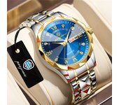 POEDAGAR Top Brand Luxury Man Wristwatch Waterproof Luminous Date Week Men Watches Stainless Steel Quartz Men's Watch Male reloj