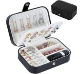 Bolsa organizadora de joyas de viaje, estuche para guardar pulseras, pendientes, anillos y collares.