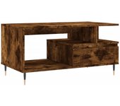 vidaXL Mesa de centro madera contrachapada 90x49x45 cm Blanco, Negro, Roble Sonoma Mesita de Salón o Comedor o Auxiliar Mesa de Café Meuble Salón