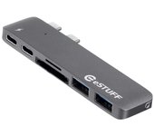 eSTUFF Hub USB C Slot-in Pro Grey Allure Series, es84122de Grey (Allure Series for MacBook Pro (2016) Series)