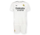 Real Madrid - Conjunto Camiseta y Pantalón Primera Equipación Temporada 24/25, Blanca, Niños, Replica con Licencia Oficial