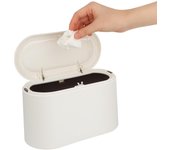 Cubo de Basura de Mesa con Tapa, Papelera de Escritorio Mini Bote de Reciclar, Cubo de Basura con Tapa de Resorte, Pequeño Design Cubos Basura, para Baño Oficina Hogar 22 * 11 * 13cm