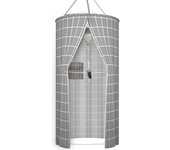 Cortina de Ducha Redonda de poliéster, aislante, Con Doble Cremallera, portátil, moderno, para baño (gris, 0,9 m x 2 m)