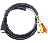 HDMI-compatible to 3RCA Cable 1.5M with HDMI 1.4 to AV Cord HD Audio Video Wire