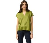 Beyond-Camiseta bimatérica with escote en V