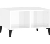 vidaXL Mesa de centro madera contrachapada 60x50x36,5 cm Blanco, Negro, Blanco brillante Mesita de Salón o Comedor o Auxiliar Mesa de Café Meuble Salón