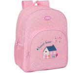 Mochila Escolar Glow Lab Sweet home Rosa 33 x 42 x 14 cm