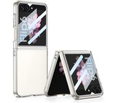 Luxury Transparent Ultra Thin PC Case for Samsung Galaxy Z Flip 6 5 ZFlip6 Flip5 360 Built-in Screen Protector Shockproof Cover