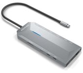 Docking USB Tipo-C Aisens ASUC-12P005-GR/ 2xHDMI/ 3xUSB/ 2xUSB Tipo-C/ 1xRJ45/ 1xAudio/ 1xLector Tarjetas/ 1x Jack/ 1xUSB Tipo-C